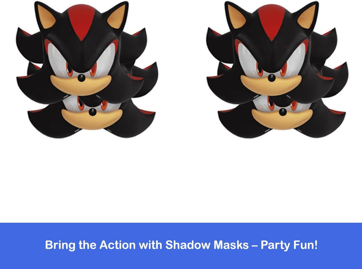 Sonic the Hedgehog Party Masks 16 Assorted Paper Masks with Celebrate with Me Sticker | Sonic Birthday Party Supplies for Kids