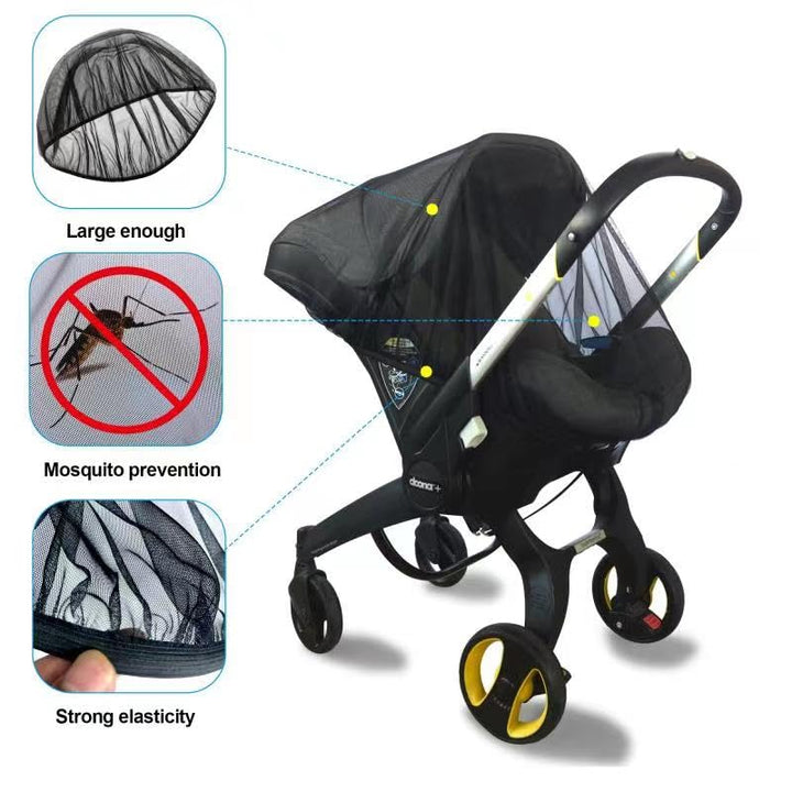 Mosquito Net for Baby Car Seats,Baby Mosquito Net for Infant Car Seats,Infant Stroller and Bassinets,Portable Durable, Long-Lasting Infant Insect Shield Netting,Premium Quality,Machine Washable(Black)
