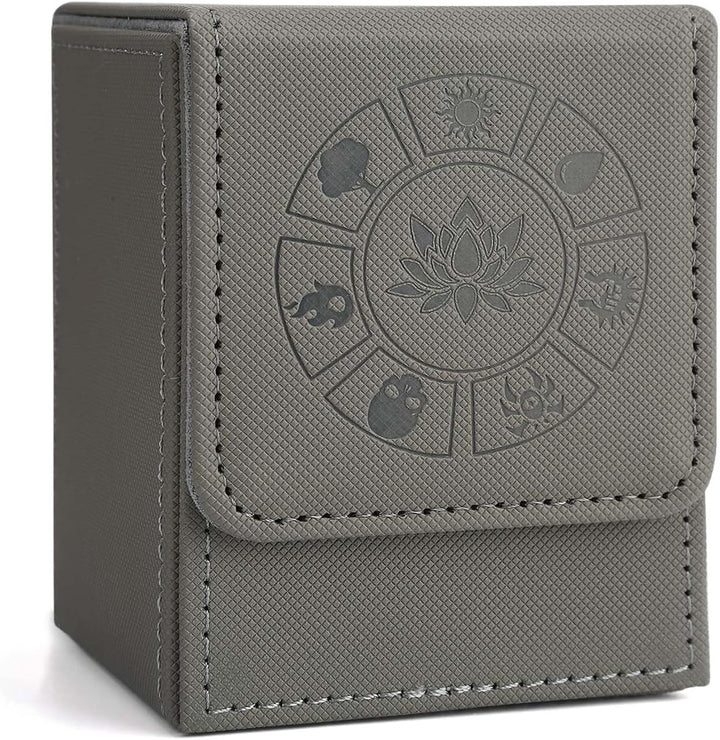 Card Deck Box, 110+ Storage MTG Deck Box with 50 Pcs Card Sleeve, Collectible Trading Card Cases for Magic Commander and More (Black)