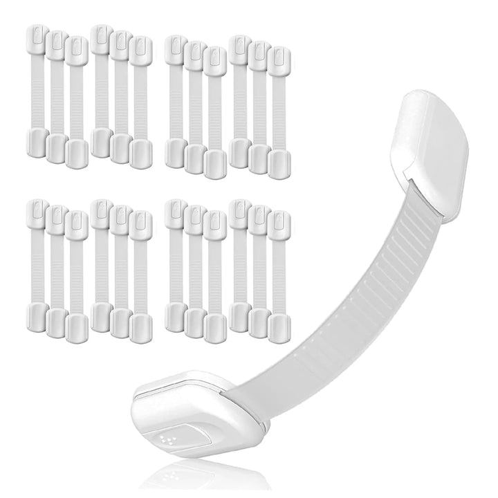 3M Adhesive Child Safety Strap Locks by , Baby Latches for Cabinets, Dishwashers, Fridges, Ovens and Trash Cans, Stain Free Toilet Lock (6 Safety Latches)