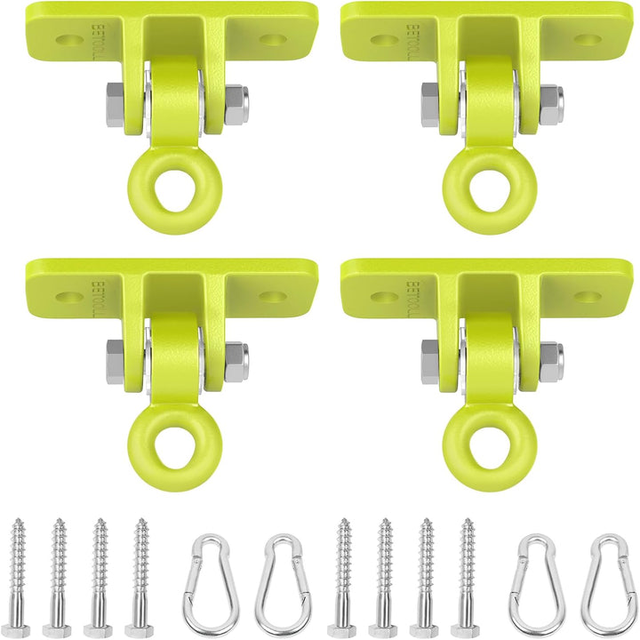 2400 Lb Capacity Heavy Duty Swing Hangers for Wooden Sets Playground Porch Indoor Outdoor & Hanging Snap Hooks Black of 2