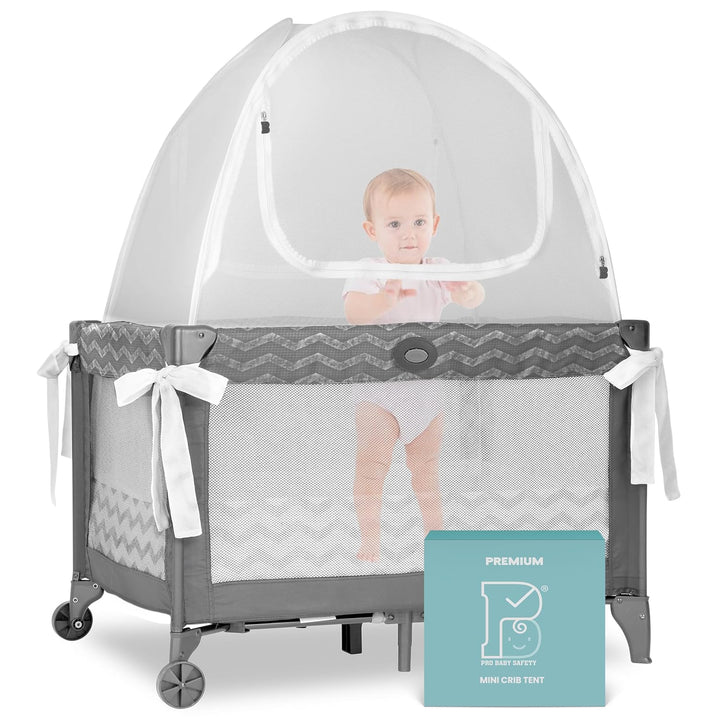 Breathable Mesh Crib Tent to Keep Baby from Climbing Out, Crib Net Canopy with Auto-Lock Zipper and Safety Latch, Crib Net to Keep Baby In, Crib Cover for Safety (Mosquiteros Para Cunas De Bebes)