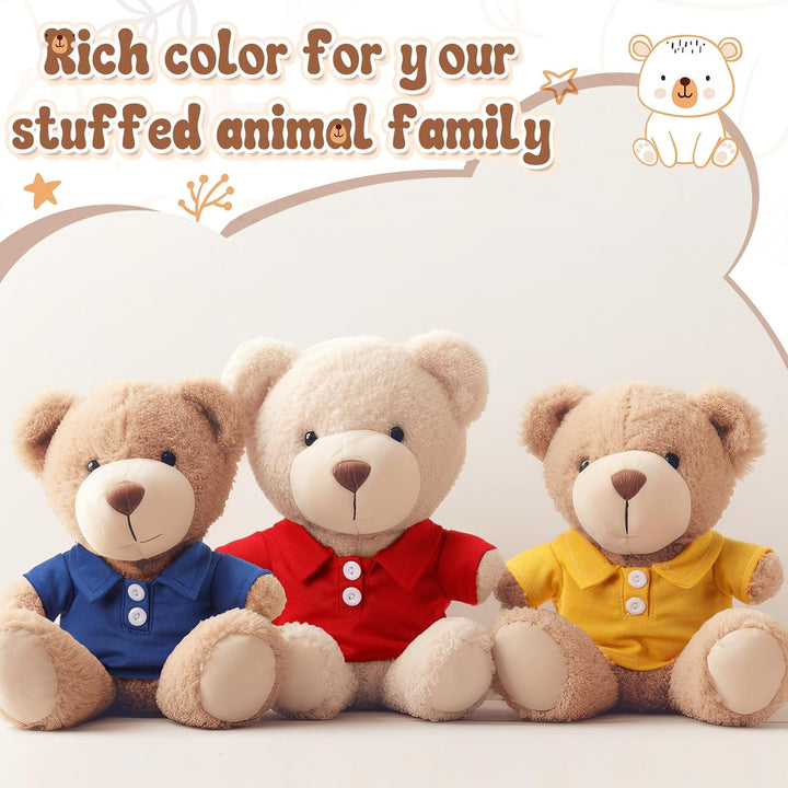 5 Pcs Stuffed Bear Clothes Stuffed Animal Polo Shirt Outfit Plush Animal Accessory for Goodie Bags Stuffers DIY10-12 Inch Plush Toy Make Your Own Plush Doll
