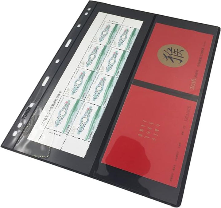 Vario Stamp Pages for Stamp Album Binder, 10 Sheet (20 Page) 1 Row Pages for Stamp Collectors, Professional Pack (1 Row)