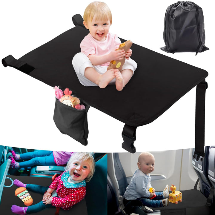 Toddler Airplane Bed, Portable Kids Airplane Seat Extender, Airplane Travel Essentials for Toddlers, Comfortable Footrest for Kids, Must-Have Toddler Travel Bed for Flights (Blue)