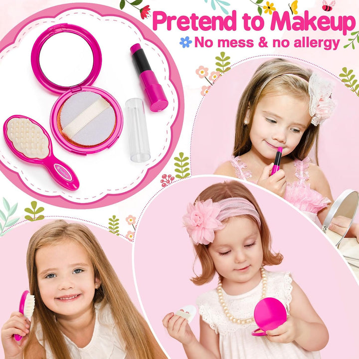 Play Purse Toy for Girls 1 2 3 Years Old, Toddler Purse Girl Toys with Pretend Makeup Kit, Pretend Princess Play Toys for Little Girls, Birthday for Toddler Girls Age 2-3