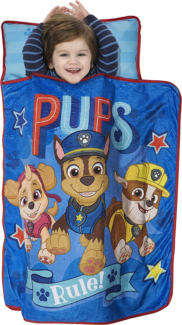 We'Re a Team Toddler Nap-Mat Set– Quilted Nap Mat with Built-In Pillow and Plush Blanket – Portable Nap Mat for Daycare, Preschool, Sleepovers & Travel – for Boys or Girls