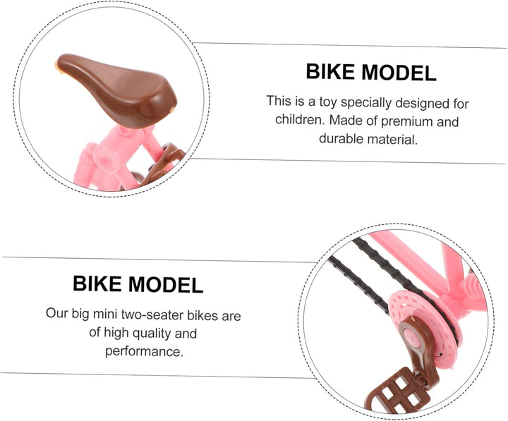 Doll Bicycle Set for Boys and Girls Double Seat Miniature Bike Toy Removable Basket for Boys and Girls Playtime Accessories