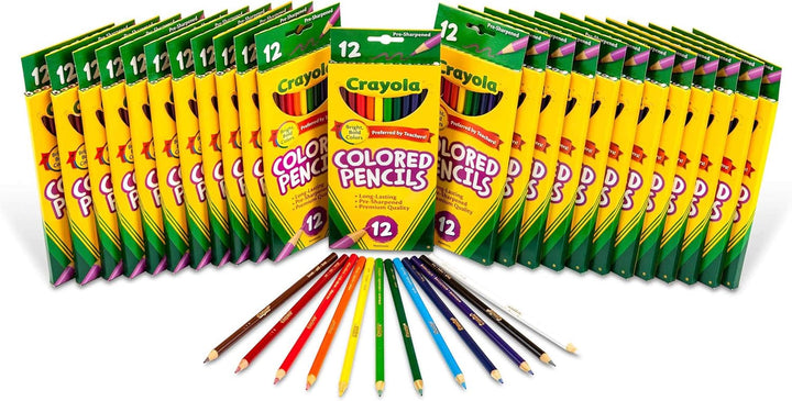 Bulk Colored Pencils for Kids (24Pk), Essential Back to School Supplies for Teachers, Bulk Preschool & Kindergarten Classroom Must Haves, 12 Colors