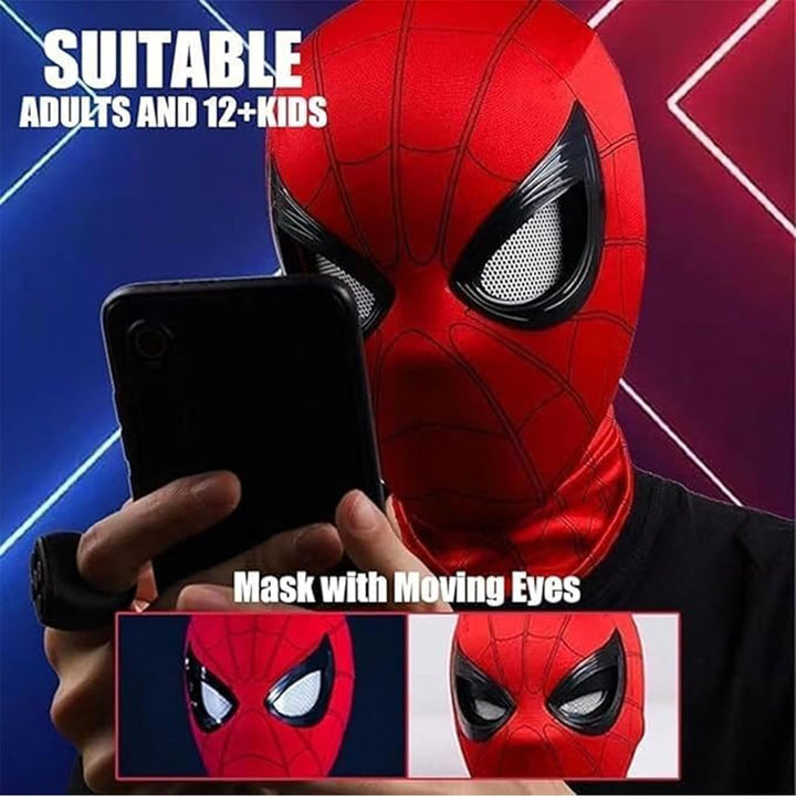 Halloween Hero Mask with Moving Eyes, Realistic Role Play Mask Costume for Cosplay, Birthday Gift for Big Kids/Adults