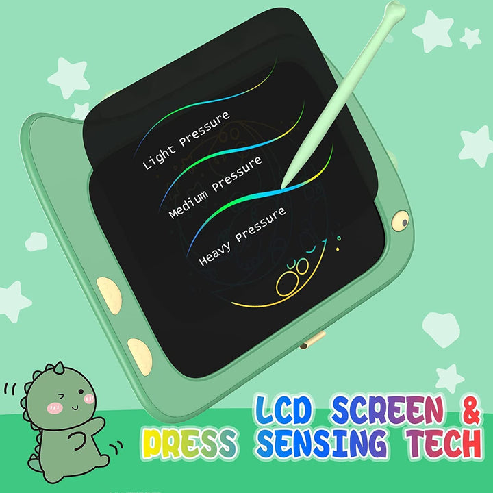 8.5 Inch LCD Doodle Board Tablet Toy - Green Dinosaur Drawing Pad for Kids 2-6 Years Old - Christmas and Birthday Gifts