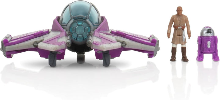 Star Wars Micro Galaxy Squadron Mace Windu’S Jedi Interceptor Mystery Bundle - 3-Inch Light Armor Class and Scout Class Vehicles with Accessories (Amazon Exclusive)