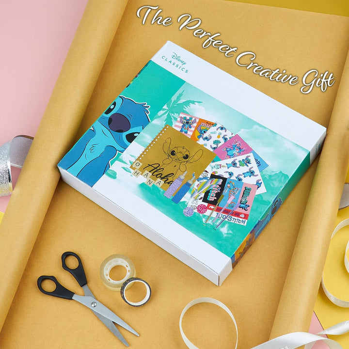Stitch Scrapbook Supplies Set for Girls Teenagers DIY Scrapbooking Supplies Arts Craft Kit with Stickers Stamps Glitter Gel Pens Journal Stitch Gifts
