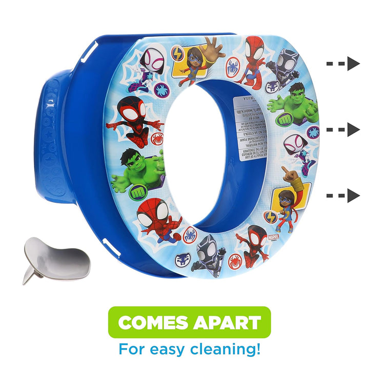 Spidey and His Amazing Friends "Team Up" Soft Potty Seat and Potty Training Seat - Soft Cushion, Baby Potty Training, Safe, Easy to Clean