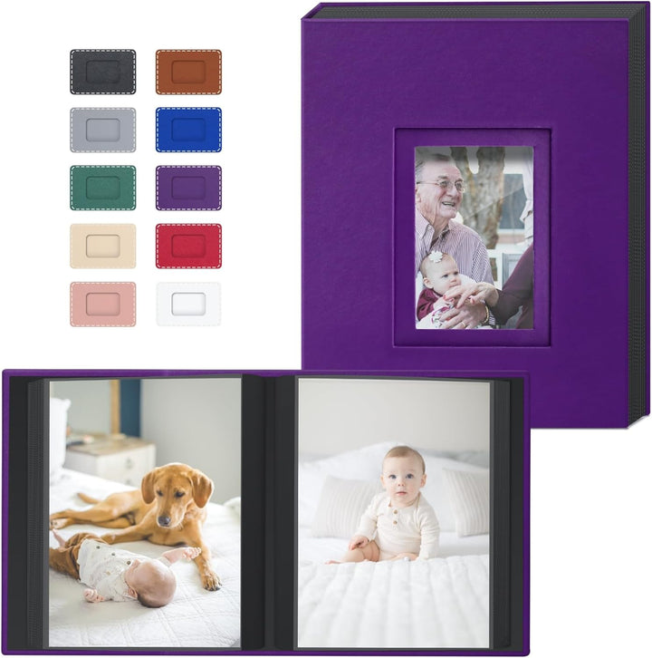 Photo Album 4X6 300 Pockets with Leather Hardcover Cover, Small Photo Album Holder Book with 50Pcs Pages for Family Travel Wedding Baby Gifts