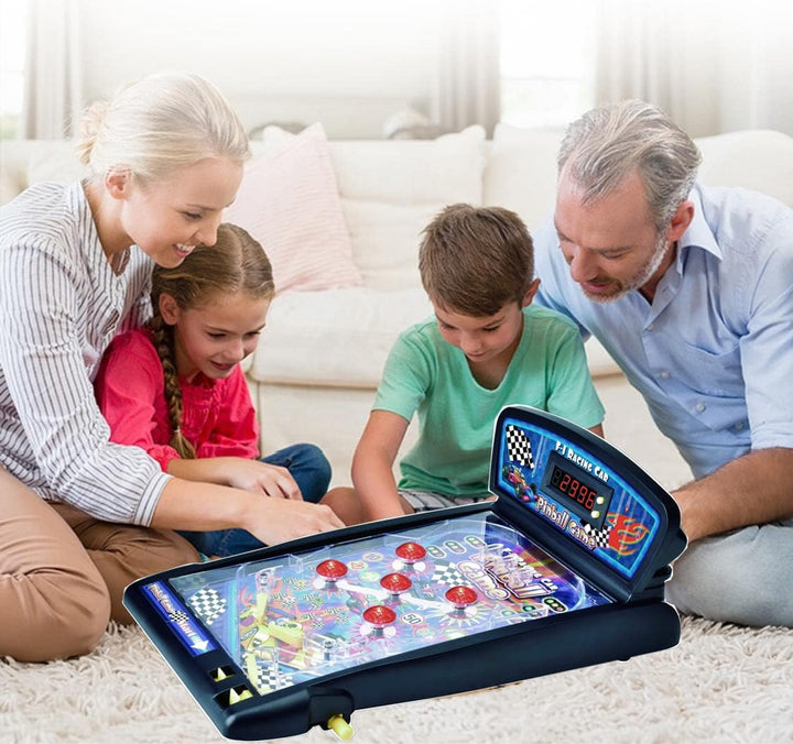 Racing Car Pinball Machine,Electronic Tabletop Pinball Game with Lights & Sounds,Led Digital Scoreboard,Suitable for Kids and Adults