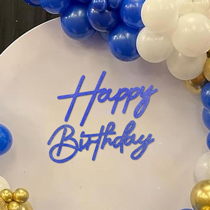 Happy Birthday Sign for Backdrop - Glitter Felt Happy Birthday Letter Sign for Balloon Arch Birthday Party Balloon Arch Backdrop Decorations for Birthday Party Baby Shower - Gold