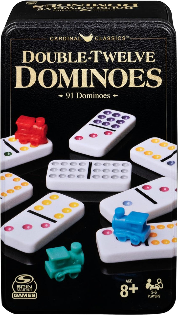, Cardinal Classics Double Nine Dominoes Set in Storage Tin, Dominoes for Kids & Adults, Classic Game, 2-6 Players, for Ages 8 & Up