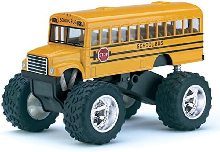 5" Monster School Bus Die Cast Metal Model, Pullback Action Toy Monster Truck