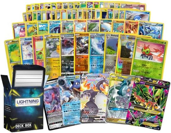 50 Pokemon Cards plus 1 Ultra Rare Legendary Pokemon Card | Bundle with LCC Deck Box