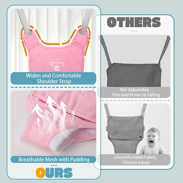 Baby Jumper with Stand, Baby Jumpers and Bouncers, Baby Exerciser Suitable for 6-24 Months, Easy to Assemble & Store Jumper for Baby (Pink)
