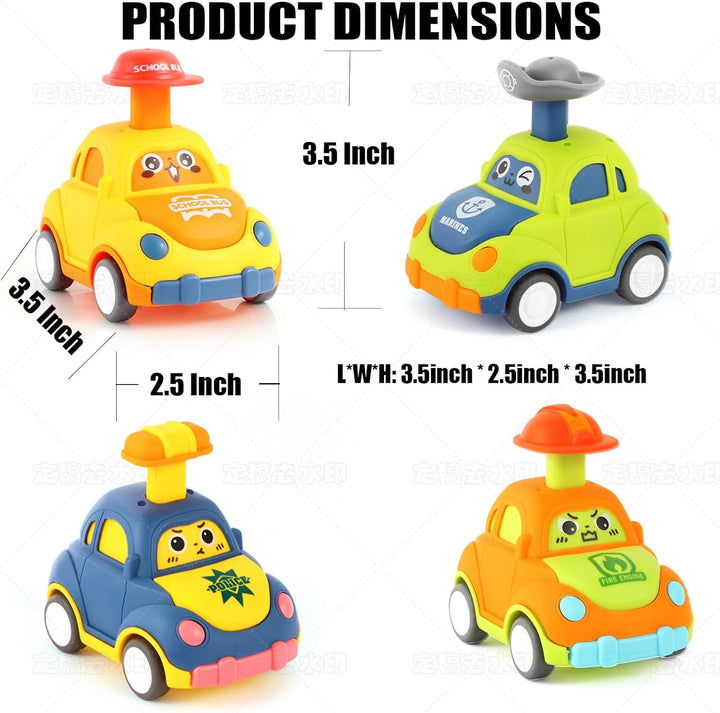 Car Toys for Toddlers 1-3 One Year Old Boy Birthday Gift for Boys Girls 1-3 Pull Back City Vehicle Toys Goodie Bags Stuffers Party Favors for Kids