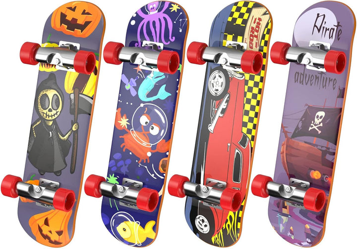 Fingerboard Mini Finger Skateboards Toys 12PCS Professional Finger Boards Set Creative Fingertips Movement, Mini Skateboard Starter Kit Finger Sports Party Favors Novelty Toy Gift for Kids