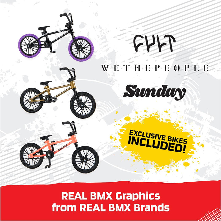 , BMX Finger Bike 3-Pack, Collectible and Customizable Mini BMX Bicycle Toys for Collectors, Kids Toys Ages 6 and up (Amazon Exclusive)