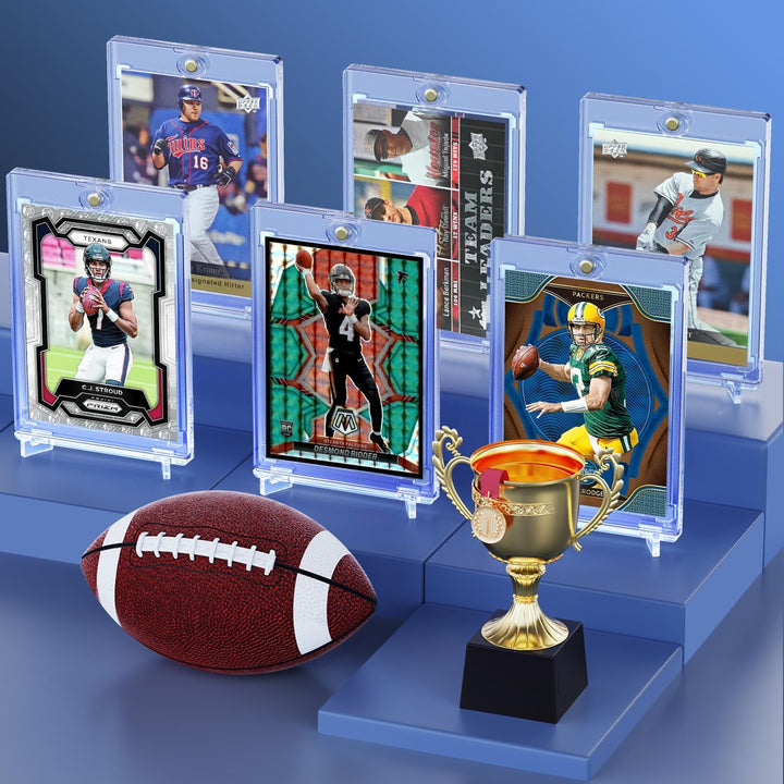 20-Pack Magnetic Card Holder, 35Pt One Touch for Trading Cards, Baseball Card Holder, U-V Protectors Hard Plastic, for Sports, Game, MTG Cards