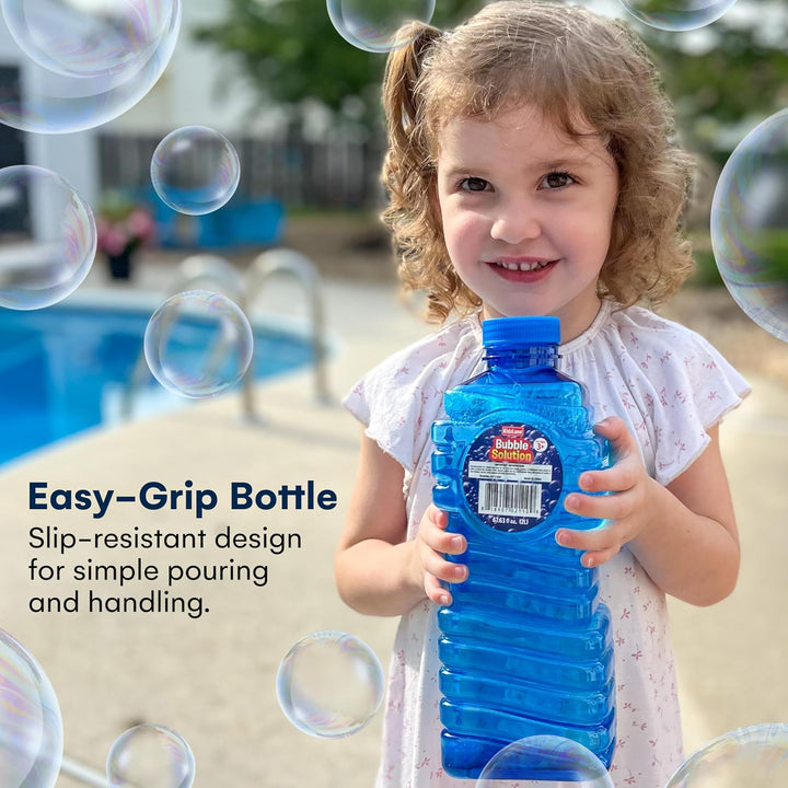 Bubbles Solution Refill 67.63 Oz - Large and Easy-Grip Bottle for Bubble Machine, Guns, and Wands - Toddler Liquid Refill for Ages 3 and Above