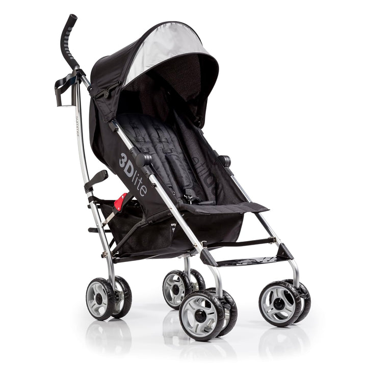 3Dlite Convenience Stroller, Black - Lightweight Stroller, Large Seat Area, Mesh Siding, 4 Position Recline, Extra Large Storage Basket, Infant Stroller for Travel