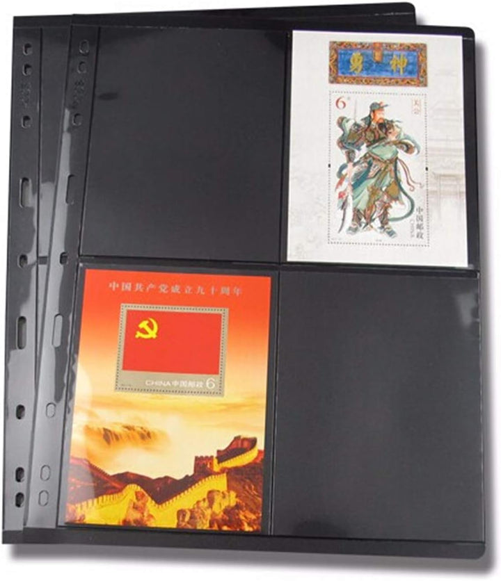 Vario Stamp Pages for Stamp Album Binder, 10 Sheet (20 Page) 1 Row Pages for Stamp Collectors, Professional Pack (1 Row)