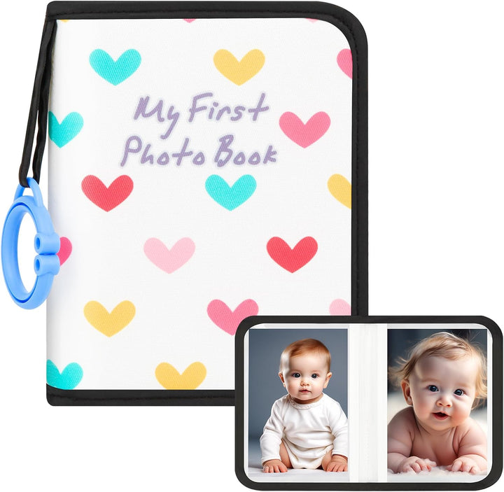 Baby Photo Book Holds 21 4X6 Photos, My First Photo Album for Baby or Toddler, "Love" Baby Photo Book Soft No Hard Edges, Cute Book Gift for Baby Shower Newborns Family Photos (Pink)
