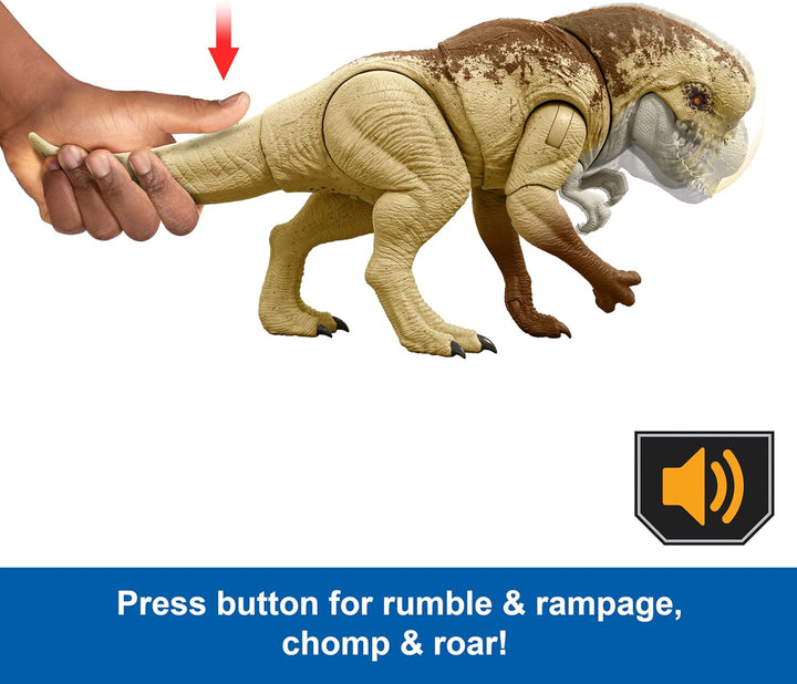 Jurassic World Rebirth Distortus Rex Rumble N Rampage Dinosaur Action Figure 22 Inch with 2 Attack Actions, Content-Accurate, Digital Play