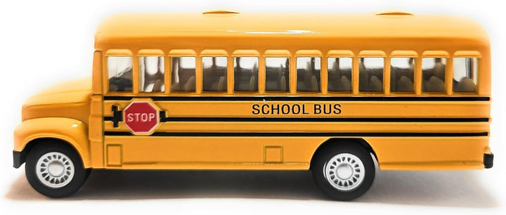 Kinsfun Yellow School Bus 5" Die Cast Metal Model Toy Car