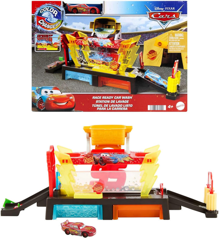 Disney Pixar Cars Color Changers Car Wash Playset with Color Changing Lightning Mcqueen Toy Vehicle, 20-Inches Long, Connects to Other Sets