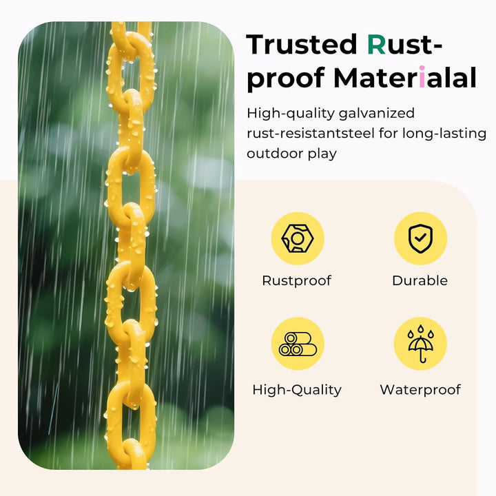 Toddler Swing, Baby Swing Outdoor –High Back Full Bucket Swing Set for Ages 1-3, 330Lb Capacity, Safety Design, Plastic-Coated Chains and Quick-Snap Carabiners for Backyard, Playground