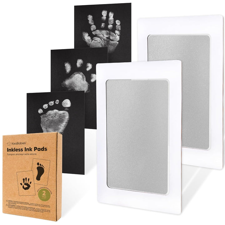 4-Pack Inkless Baby Hand and Footprint Kit - Mess Free Ink Pad for Newborn Keepsake, Dog Nose & Paw Print Kit, Clean Touch Ink Pad for Baby Hand & Footprints, Ideal New Mom Gifts (Jet Black)
