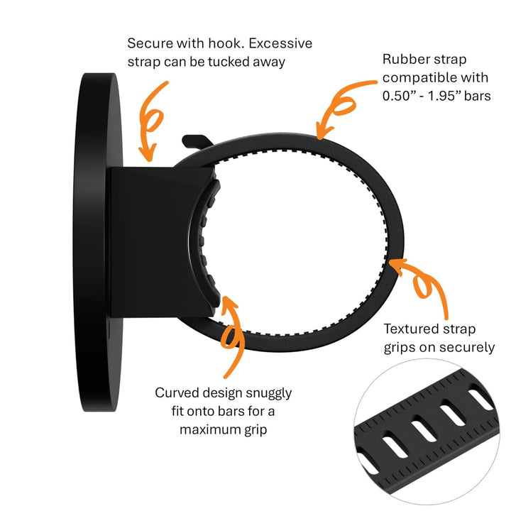 Magnetic Phone Holder for Stroller, Shopping Cart & Golf Push Cart | Handlebar Phone Mount for Magsafe | Strap with Strong Magnet for Mag Safe | Stroller Accessories for Uppababy, Nuna, Bugaboo...