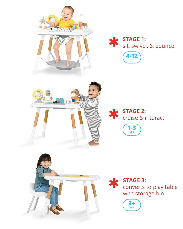 Discoverosity Montessori-Inspired 3-Stage Activity Center & Play Table for Baby Ages 4M+