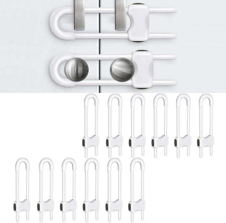 Baby Proofing Cabinets,Cabinet Locks for Babies,U-Shaped Child Locks for Cabinets, Child Proof Cabinet Latches,Child Safety Cabinet Locks with Adjustable by  (Pack of 2)