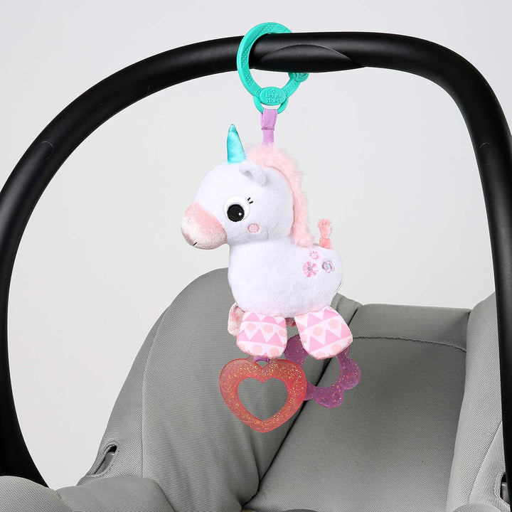 Unicorn Sparkle & Shine Plush Take-Along Stroller or Carrier Toy, Ages 0 Month+, Pink