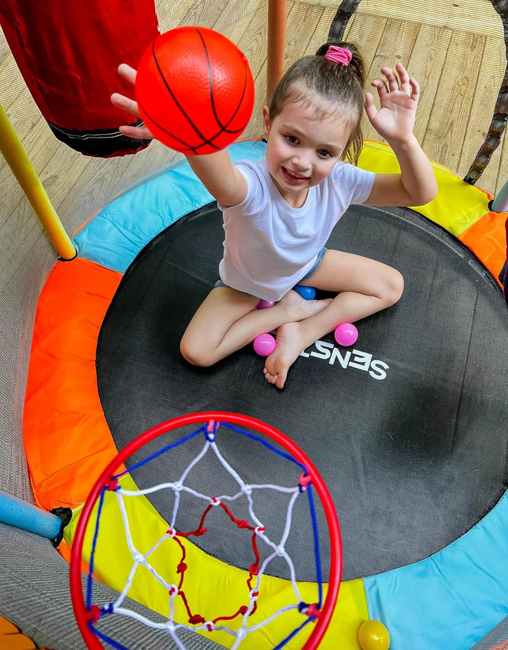 Trampoline for Kids - Anti-Rollover round Bottom - Double Safety Handles - Toddler Trampoline - Perfect for Indoor and Outdoor Play - Gifts for Boys & Girls - a Fun Way to Keep Your Kids Active!