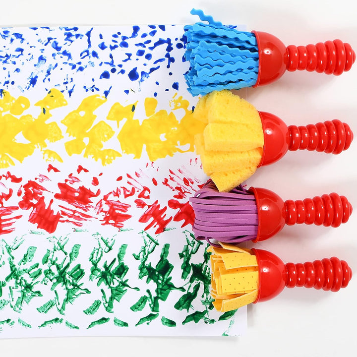 Textured Art Tools - Set of 4 - Jumbo Paint Brushes for Toddlers and Kids - Set 2 - DIY Patterns and Effects, Plastic, Multicolor