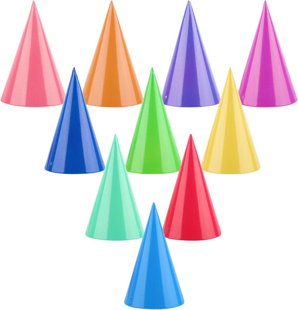10 Pcs Mini Birthday Party Hats Multicolor Paper Cone Hats for Kids Girls Pets Stuffed Animals Birthday Holiday Decoration Supplies