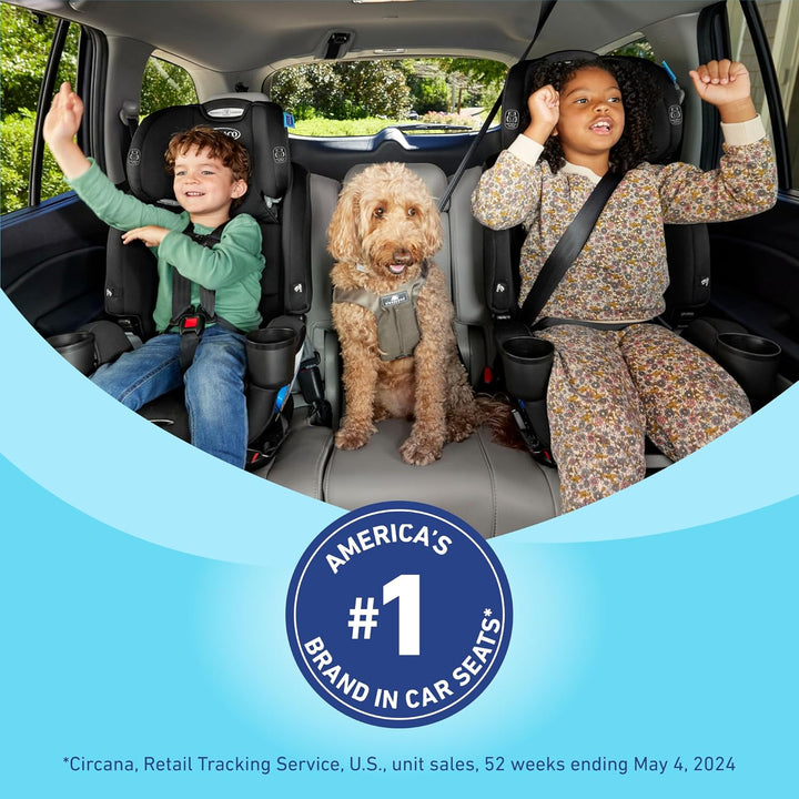 Slimfit 3-In-1 Convertible Car Seat, Ultra-Space-Saving Design, Darcie, Suitable for Rear and Forward-Facing, Highback Booster Seat with 10-Position Headrest