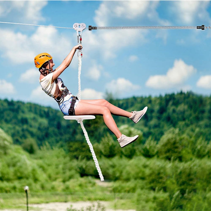 Zipline Spring Brake, 13.1Ft Extra Long Heavy Duty Stainless Steel Zipline Brake Stopper, Zip Line Kit for Backyard Zipline Spring for 3/16 1/4 5/16 3/8 Inch Cable