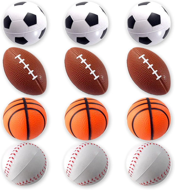 Mini Foam Footballs 12 Pcs Pack | 3.25” Inch Party Favor Balls for Kids | Mini Football Stress Ball Bulk | Toy Sports Little Footballs | Big Game Party Decoration Balls | Small Foam Football for Kids