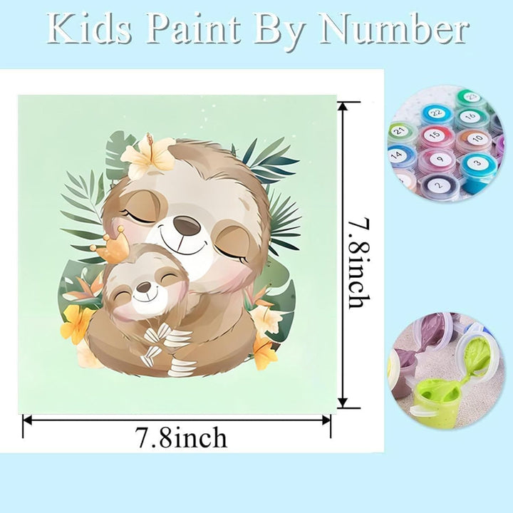 4 Pack Paint by Numbers for Kid Ages 4-8,Animals Paint by Number Kits for Kids, DIY Animal Oil Painting Suitable for Home Decoration (8X8Inch)