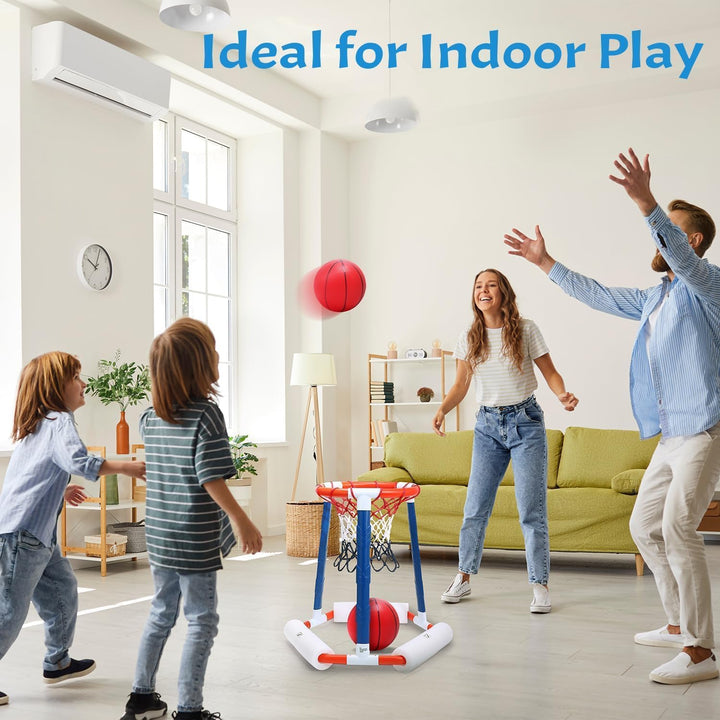 Pool Basketball Hoop, Floating Inflatbale Pool Basketball Games Toys with 2 Pool Balls and Pump,Swimming Pool Outdoor Play Toddler Basketball Hoop Indoor for Kids Adults Age 8-12,